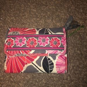 Vera Bradley wallet red and pink flowers good size
